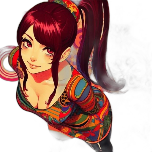 dress, staff, fantasy art, anime, concept art, pixel art, fire, red transparent PNG cut-out