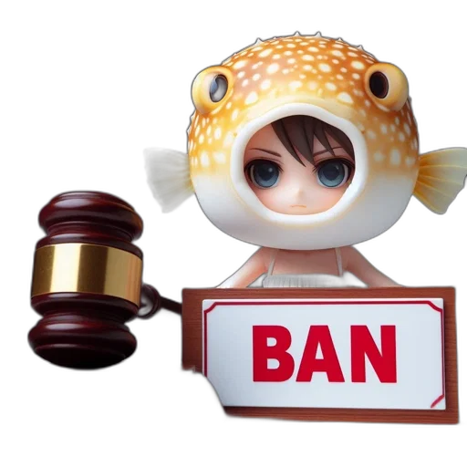 figurine, character, fishlike, head, round, eyes, wearing, white transparent PNG cut-out
