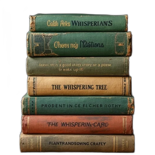 tree, earth tones, green, collection, worn, aged, books, various transparent PNG cut-out