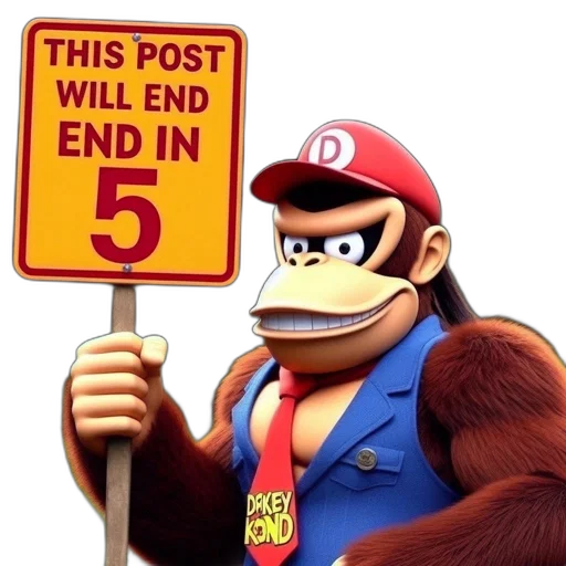 animal, staff, 3d render, concept art, donkey, kong, video, game transparent PNG cut-out