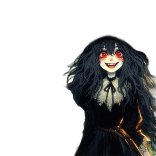 mask, creature, dress, face, concept art, fantasy art, anime, watercolor transparent PNG cut-out