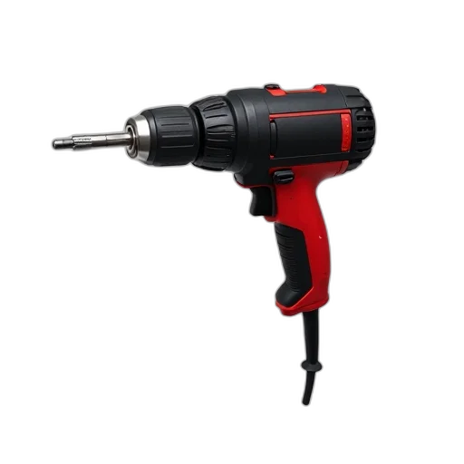 staff, weapon, black, red, power, drill, handle, silver transparent PNG cut-out