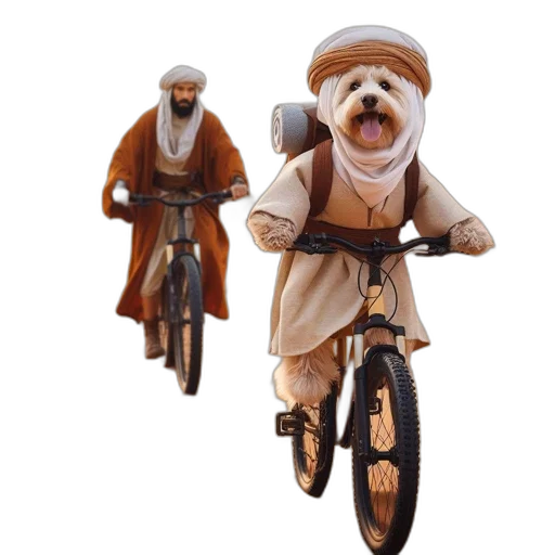 animal, concept art, photorealistic, fantasy art, 3d render, joyful, dog, dressed transparent PNG cut-out