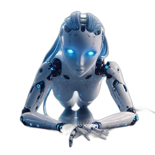 robot, cyberpunk, concept art, 3d render, futuristic, anthropomorphic, metallic, appearance transparent PNG cut-out