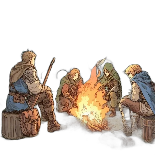 sword, concept art, fantasy art, pixel art, comic book art, fire, snow, fog transparent PNG cut-out