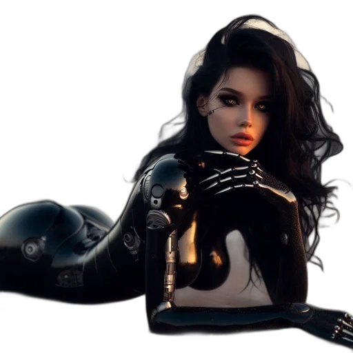 robot, concept art, fantasy art, photorealistic, 3d render, outer space, neon lights, dark transparent PNG cut-out