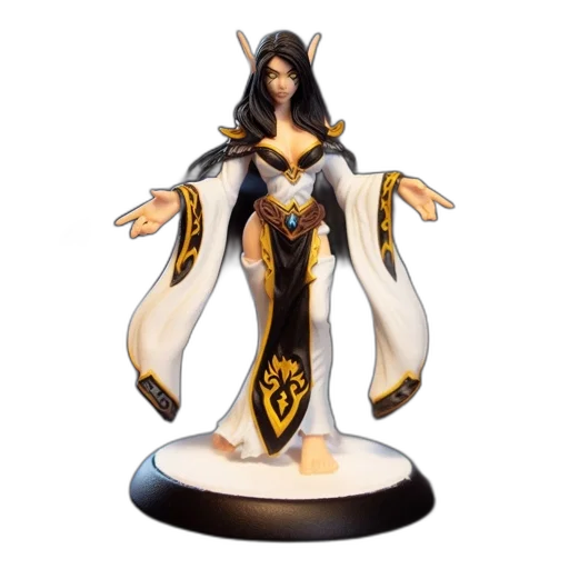 concept art, fantasy art, 3d render, detailed, figurine, portrays, elfin, mage transparent PNG cut-out