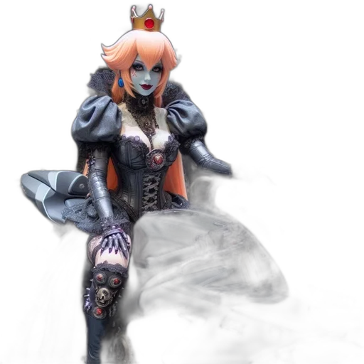 staff, crown, concept art, fantasy art, 3d render, anime, monochrome, dark transparent PNG cut-out