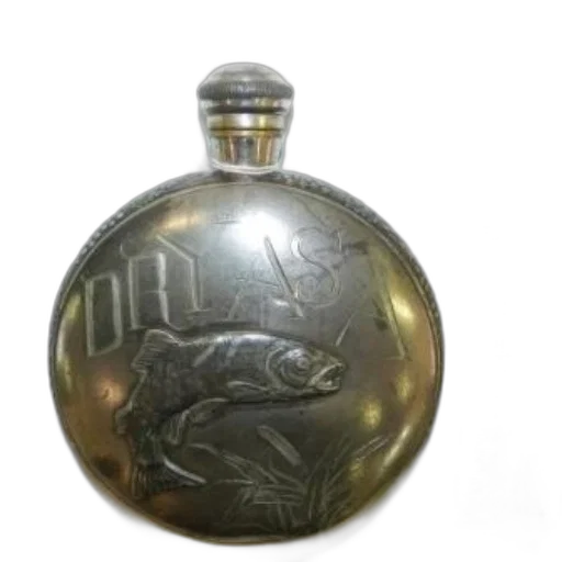 bottle, dragon, jewelry, round, metal, flask, fish, design transparent PNG cut-out
