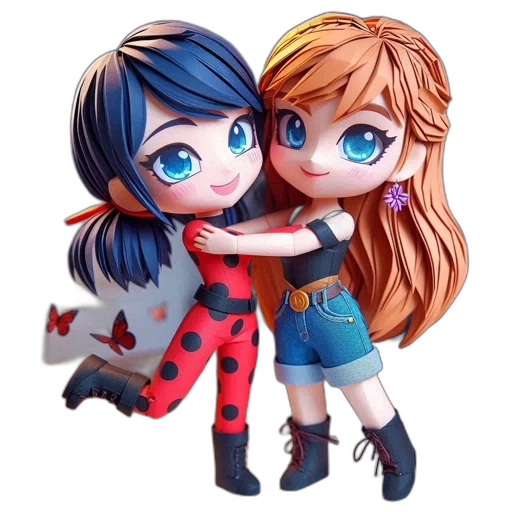 cartoon, anime, concept art, fantasy art, red, two, animated, characters transparent PNG cut-out