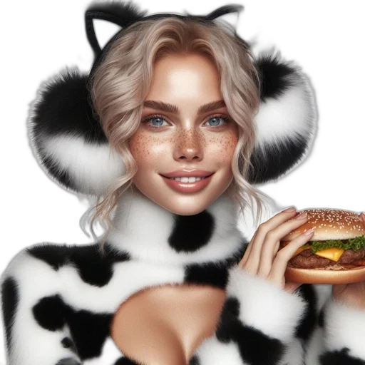 animal, food, creature, face, photorealistic, fantasy art, concept art, cartoon transparent PNG cut-out