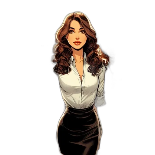 dress, staff, comic book art, cartoon, concept art, pixel art, earth tones, central transparent PNG cut-out
