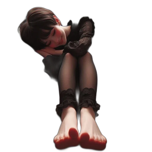 shoes, dress, face, creature, 3d render, concept art, photorealistic, pixel art transparent PNG cut-out