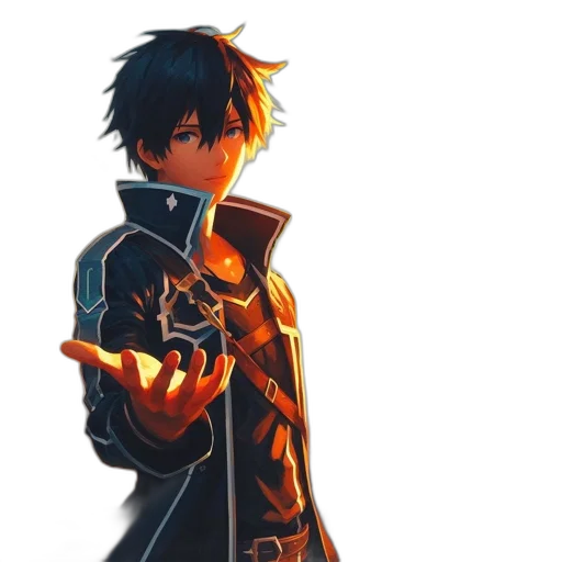 jacket, sword, weapon, staff, pixel art, concept art, fantasy art, anime transparent PNG cut-out