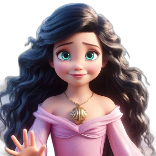 dress, crown, jewelry, face, 3d render, fantasy art, cartoon, concept art transparent PNG cut-out
