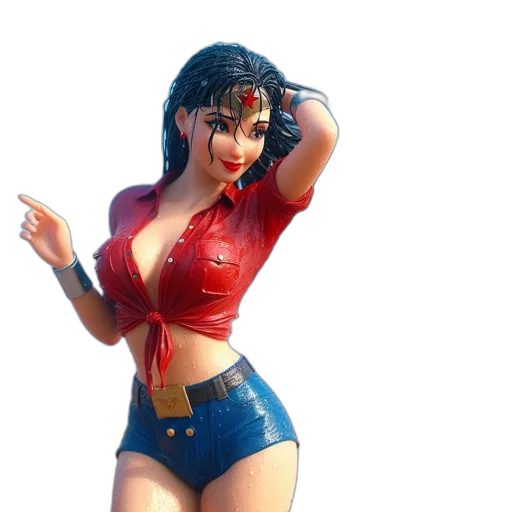 dress, concept art, 3d render, comic book art, fantasy art, confident, woman, stands transparent PNG cut-out