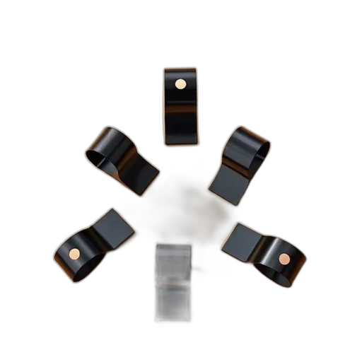 jewelry, furniture, robot, 3d render, set, six, black, metal transparent PNG cut-out