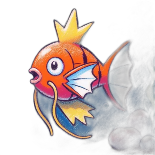 dragon, concept art, fantasy art, watercolor, pixel art, cartoonish, orange, fish transparent PNG cut-out