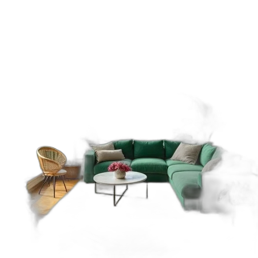 furniture, umbrella, staff, 3d render, concept art, photorealistic, pixel art, fog transparent PNG cut-out
