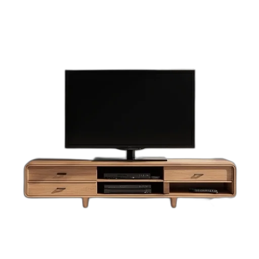 furniture, 3d render, modern, entertainment, center, flat-screen, dvd, player transparent PNG cut-out