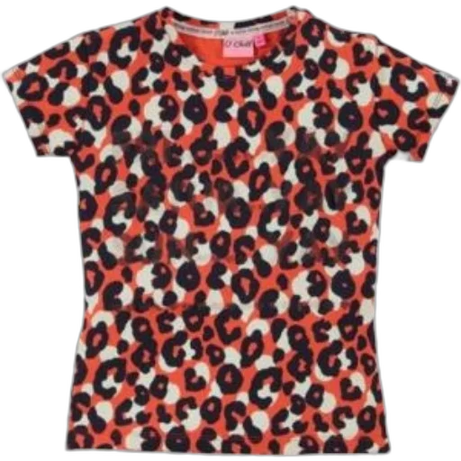 dress, red, vibrant, orange, t-shirt, bold, leopard, print transparent PNG cut-out