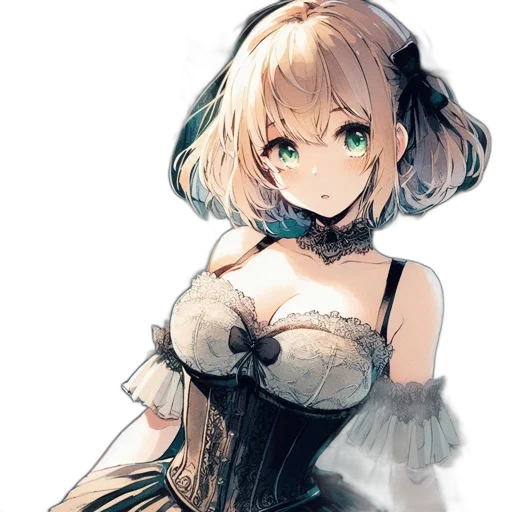 dress, staff, weapon, robot, anime, concept art, fantasy art, watercolor transparent PNG cut-out
