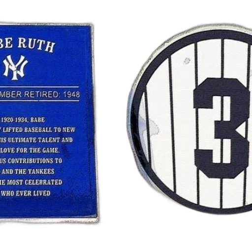 commemorative, plaque, babe, ruth, featuring, his, number, blue transparent PNG cut-out