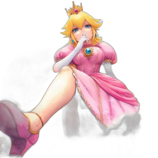 dress, crown, staff, concept art, pixel art, watercolor, fantasy art, pastel transparent PNG cut-out