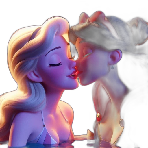 cartoon, 3d render, fantasy art, concept art, fire, underwater, snow, neon lights transparent PNG cut-out
