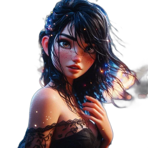 dress, face, fantasy art, concept art, photorealistic, comic book art, neon lights, fire transparent PNG cut-out