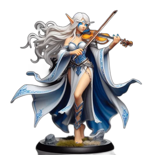 fantasy art, concept art, detailed, figurine, elf-like, character, wearing, white transparent PNG cut-out