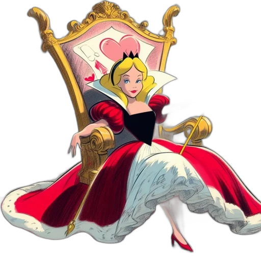 crown, dress, furniture, staff, concept art, cartoon, 3d render, fantasy art transparent PNG cut-out