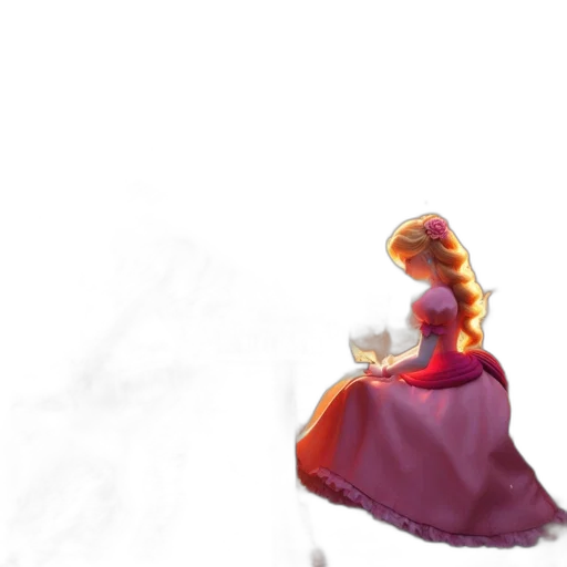 dress, crown, dragon, staff, concept art, 3d render, fantasy art, pixel art transparent PNG cut-out