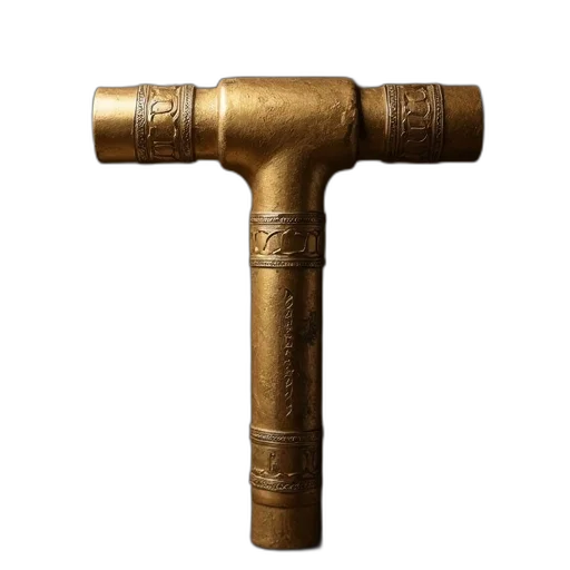 staff, weapon, sword, furniture, 3d render, brass, tube transparent PNG cut-out