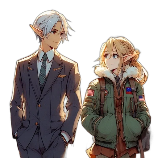 jacket, staff, concept art, fantasy art, watercolor, anime, outer space, snow transparent PNG cut-out