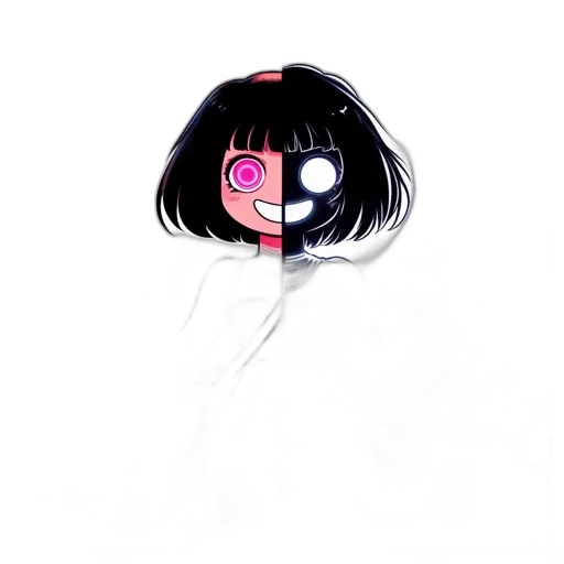 hair, mask, staff, hat, anime, cartoon, concept art, pixel art transparent PNG cut-out