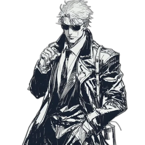 jacket, staff, weapon, sword, concept art, cyberpunk, comic book art, pixel art transparent PNG cut-out
