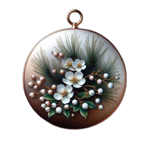 jewelry, flower, crown, photorealistic, elaborate, gold-hued, pendant, contains transparent PNG cut-out
