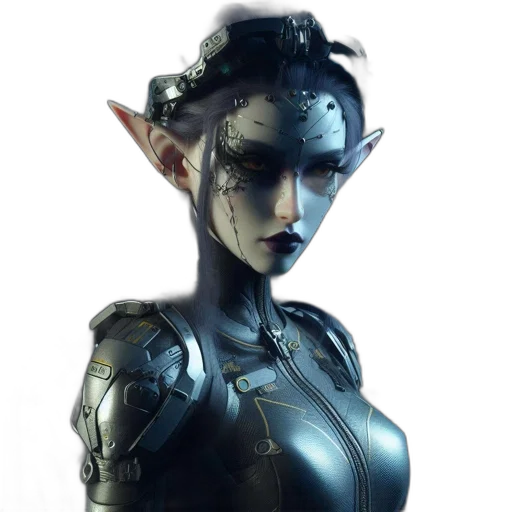 robot, face, mask, staff, concept art, fantasy art, cyberpunk, comic book art transparent PNG cut-out