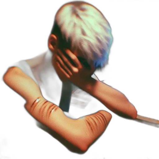 staff, face, robot, hair, vaporwave, 3d render, cyberpunk, concept art transparent PNG cut-out