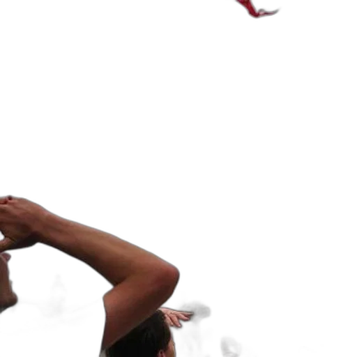 shoes, umbrella, 3d render, photorealistic, underwater, person, flying, red transparent PNG cut-out