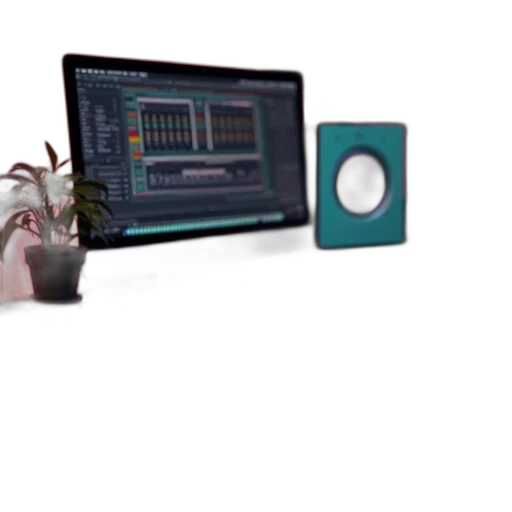 vaporwave, 3d render, concept art, green transparent PNG cut-out