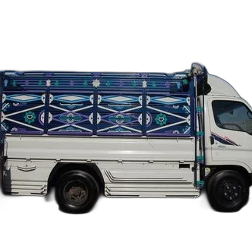 car, 3d render, photorealistic, concept art, white, truck, colorful, geometric-patterned transparent PNG cut-out