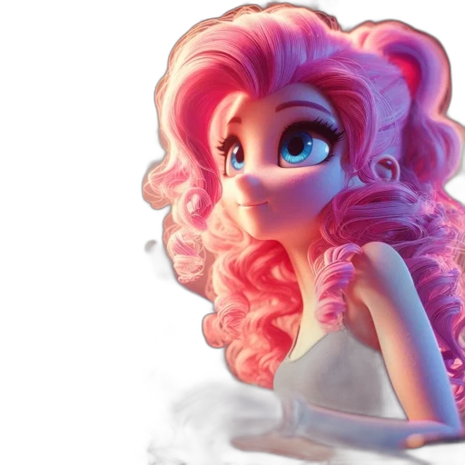 hair, dress, 3d render, fantasy art, concept art, photorealistic, fire, pastel transparent PNG cut-out