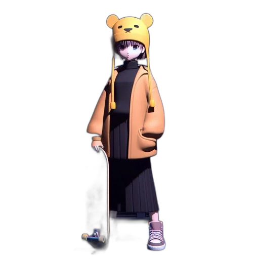 staff, jacket, animal, hat, concept art, pixel art, 3d render, anime transparent PNG cut-out