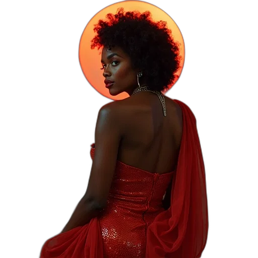 dress, crown, jewelry, jacket, outer space, red, dark, diana transparent PNG cut-out