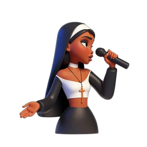 dress, concept art, 3d render, cartoon, african, american, woman, portrayed transparent PNG cut-out