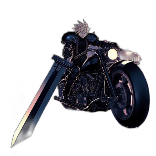 weapon, sword, concept art, anime, 3d render, pixel art, rider, distinctive transparent PNG cut-out