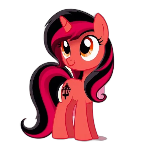 staff, cartoon, 3d render, concept art, pixel art, red, animated, pony transparent PNG cut-out