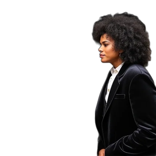 jacket, hair, staff, face transparent PNG cut-out